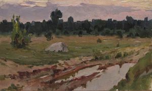 Painting, Landscape - Country road