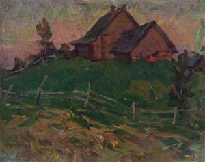 Painting, Impressionism - Outskirts of the village