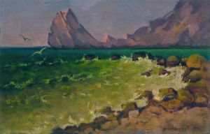 Painting, Seascape - View on the rock Diva