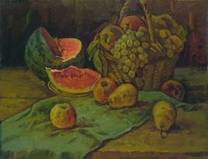 Painting, Still life - Still life with fruits