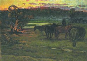 Painting, Landscape - At the dawn