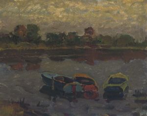 Painting, Impressionism - Three boats