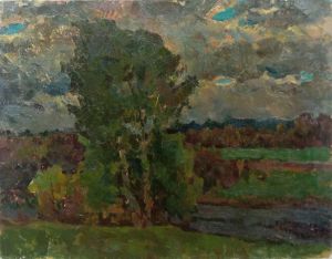 Painting, Landscape - Dull summer day
