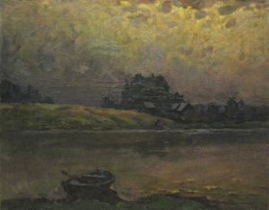 Painting, Landscape - On the river after the rain