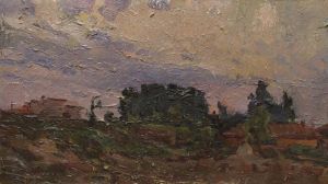 Painting, Impressionism - Evening landscape