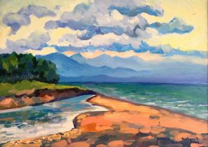 Painting, Seascape - More-v-pasmurnyy-den